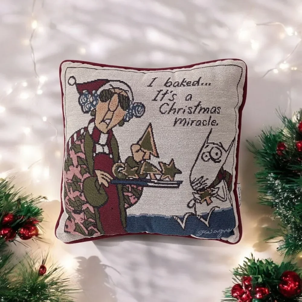 Hallmark Shoebox Maxine Pillow I baked... It's a‎ Christmas Miracle Tapestry